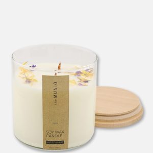 The Munio - Candela ai Fiori Selvatici in Vetro Votivo - Wild flowers candle in a glass votive