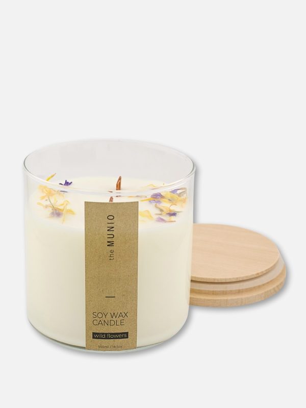 The Munio - Candela ai Fiori Selvatici in Vetro Votivo - Wild flowers candle in a glass votive