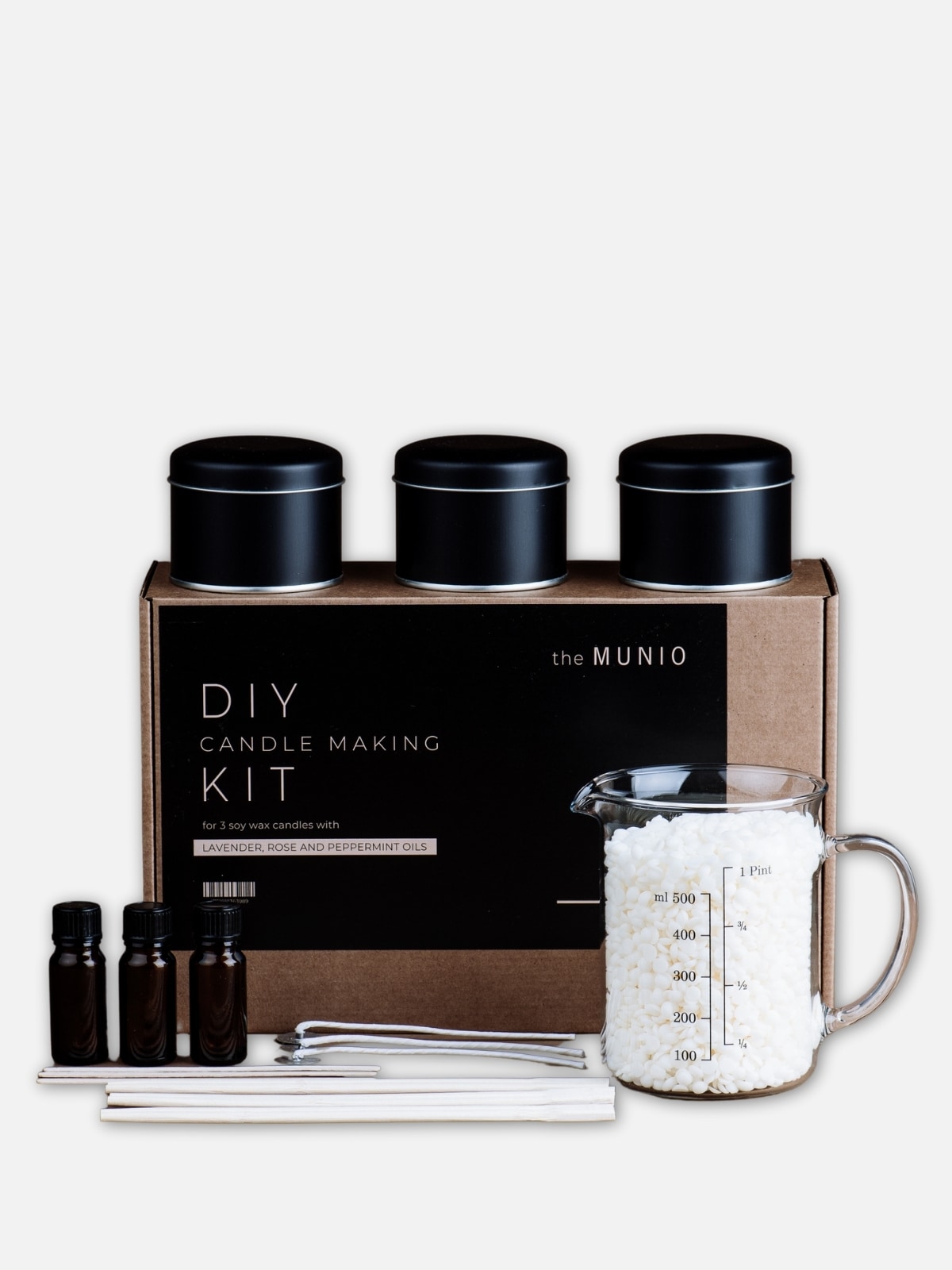 The Munio - Kit 3 Candele Fai Da Te - Kit for making 3 soy wax candles