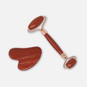 Giada Distributions - Set Gua Sha E Roller In Diaspro Rosso -