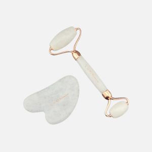 Giada Distributions - Set Gua Sha e Roller in Giada Bianca -