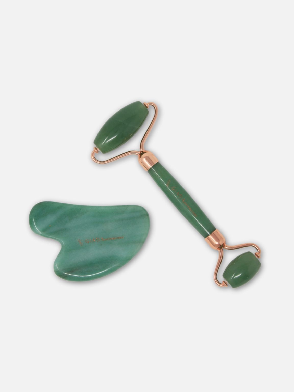 Giada Distributions - Set Gua Sha e Roller in Giada Verde -