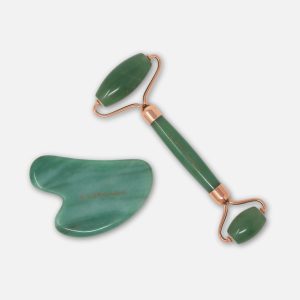 Giada Distributions - Set Gua Sha e Roller in Giada Verde -