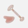 - Set Gua Sha e Roller in Quarzo Rosa -