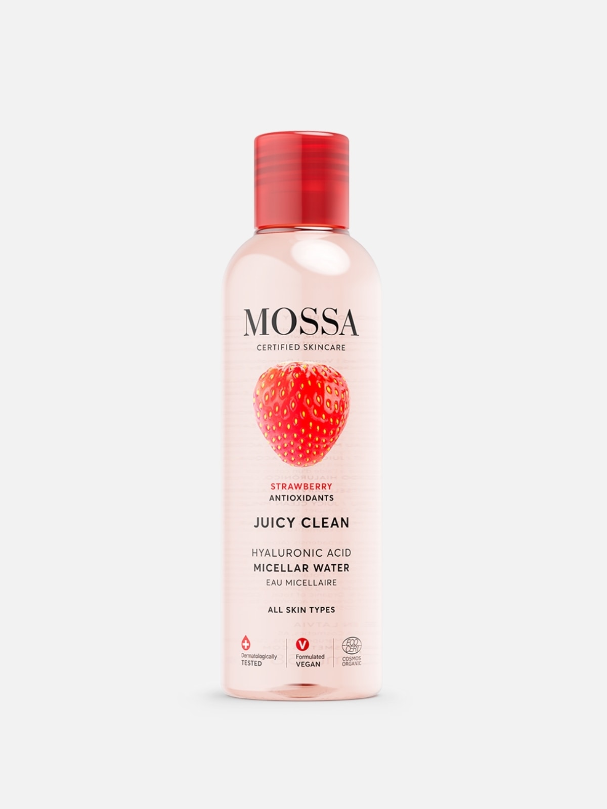 MOSSA - Juicy Clean Hyaluronic Acid Micellar Water - Acqua micellare con vitamine della fragola