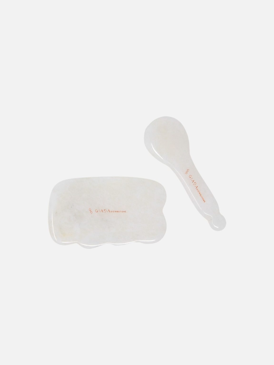 - Set Gua Sha Nuvoletta e Cucchiaio In Giada Bianca -