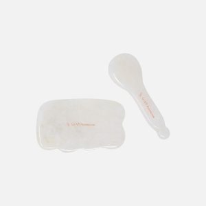 Giada Distributions - Set Gua Sha Nuvoletta e Cucchiaio In Giada Bianca -