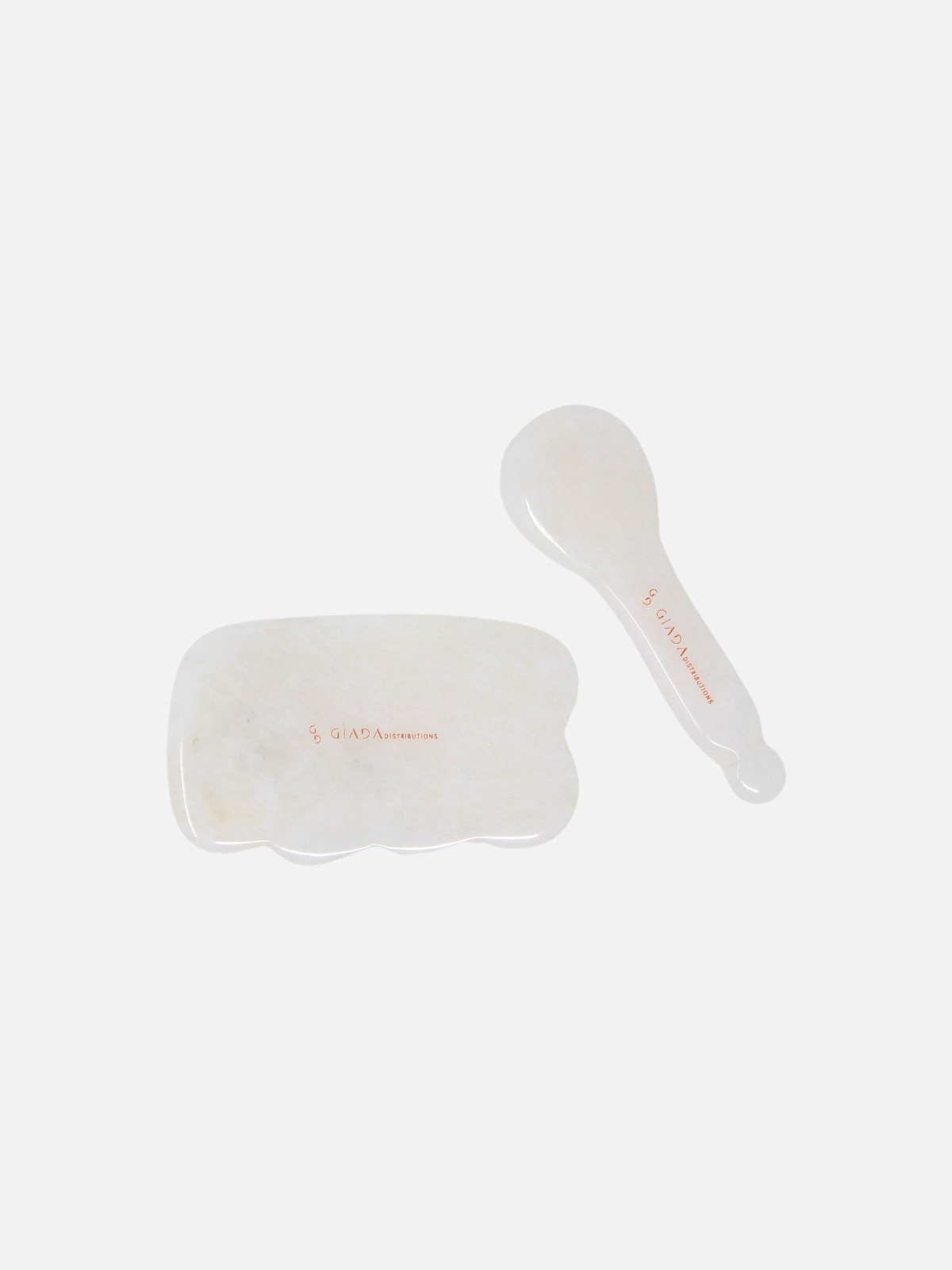 - Set Gua Sha Nuvoletta e Cucchiaio In Giada Bianca -