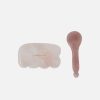 - Set Gua Sha Nuvoletta e Cucchiaio In Quarzo Rosa -