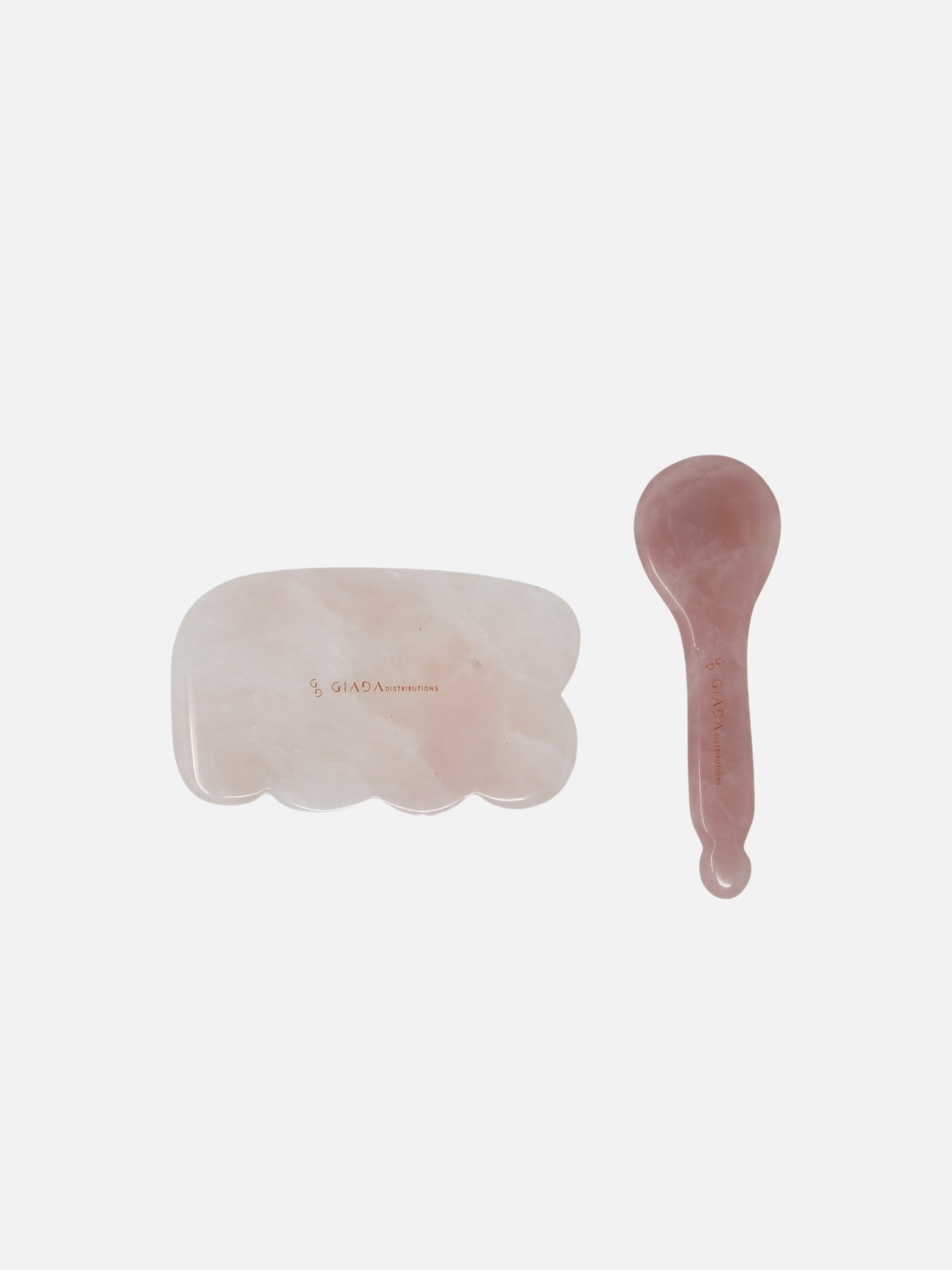- Set Gua Sha Nuvoletta e Cucchiaio In Quarzo Rosa -