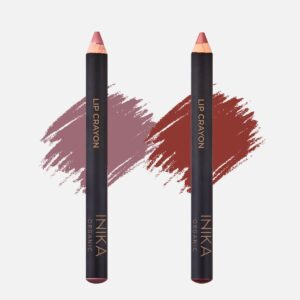 Inika Lip Crayon Duo - PINK NUDE & ROSE PETAL